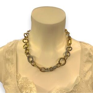Ann Taylor Gold Toned Chain Link Statement Necklace